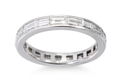 Lot 270 - A BAGUETTE CUT FULL BANDED ETERNITY RING,...