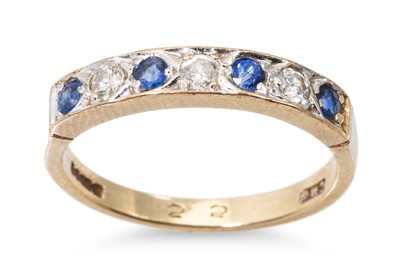 Lot 162 - A DIAMOND AND SAPPHIRE HALF ETERNITY RING,...