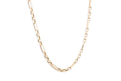 Lot 87 - A 9CT YELLOW GOLD FANCY LINK NECK CHAIN, 15.2 g