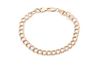 Lot 88 - A 9CT YELLOW GOLD FANCY LINK BRACELET, 3.3 g.
