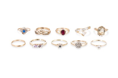 Lot 93 - A COLLECTION OF VARIOUS GOLD RINGS (10), 9ct...