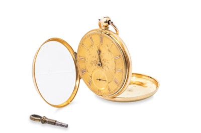 Lot 96 - AN ANTIQUE 18CT GOLD OPEN FACED POCKET WATCH,...