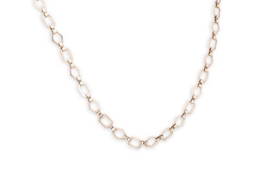 Lot 348 - A 9CT YELLOW GOLD OPEN GEOMETRIC LINK NECKLACE,...