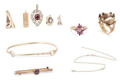 Lot 350 - VARIOUS GOLD JEWELLERY ITEMS, gw 32 g.