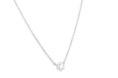 Lot 297 - A DIAMOND SOLITAIRE PENDANT, the transitional...