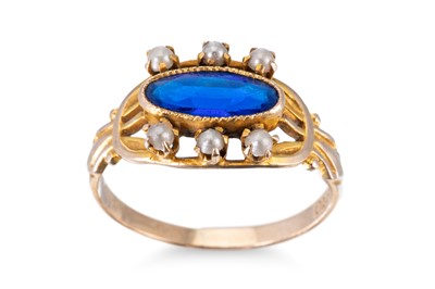 Lot 144 - A 10CT GOLD VINTAGE GEM SET AND SEED PEARL...