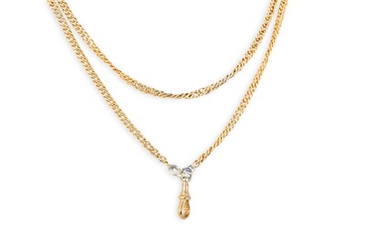 Lot 142 - A VINTAGE COSTUME JEWELLERY MUFF CHAIN, not...