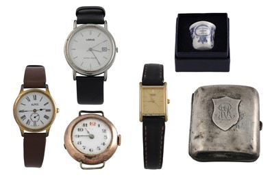 Lot 87 - A VINTAGE GOLD CASED LADY'S WATCH HEAD, with...