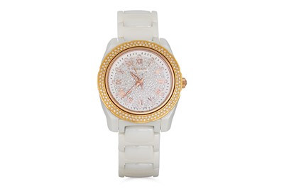 Lot 49 - A VERSACE DV ONE WHITE CERAMIC WRIST WATCH,...