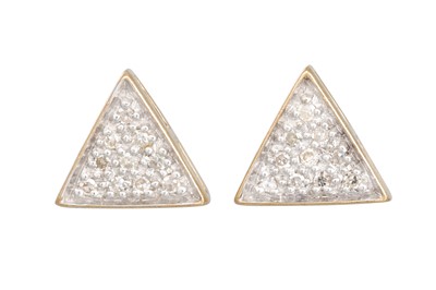 Lot 19 - A PAIR OF PAVE SET DIAMOND EARRINGS, of...