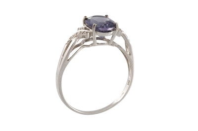 Lot 25 - AN AMETHYST RING , mounted in 9ct gold, size V