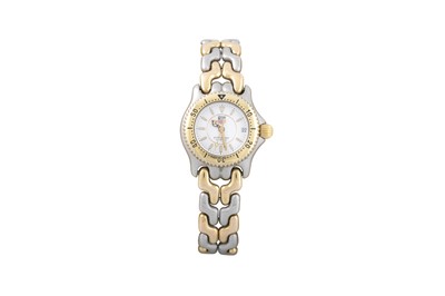 Lot 428 - A LADY'S BI-METAL TAG HEUER PROFESSIONAL WRIST...