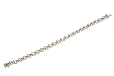 Lot 164 - A 9CT WHITE GOLD BRACELET, oval links, 7.4 g