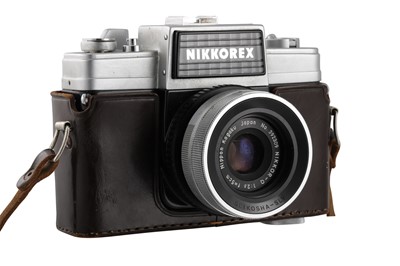 Lot 463 - A VINTAGE CAMERA, 35 mm 'Nikkorex' alloy...