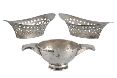 Lot 521 - A PAIR OF GEORGE V SILVER SCOTTISH PIERCED...