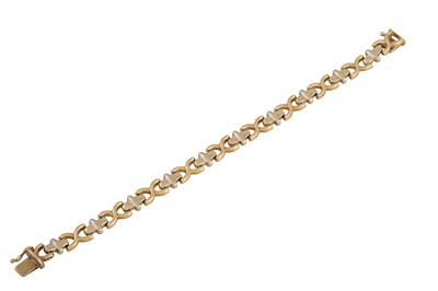 Lot 348 - AN 18CT GOLD BRACELET, 'X' shaped links, 14 g,...