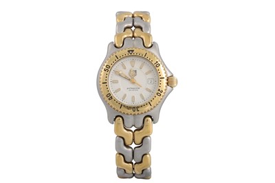 Lot 378 - A LADY'S BI-METAL TAG HEUER PROFESSIONAL WRIST...