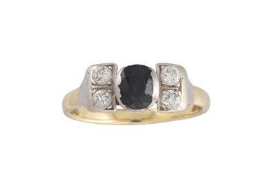 Lot 45 - A SAPPHIRE AND DIAMOND DRESS RING, mounted in...