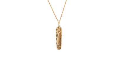 Lot 201 - AN IRISH 9CT YELLOW GOLD OGHAM PENDANT, by...