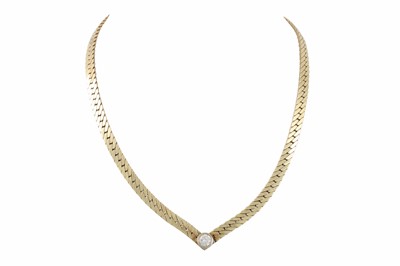 Lot 183 - AN ITALIAN DIAMOND PENDANT, the collet set...