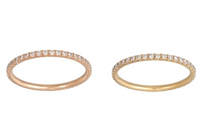 Lot 73 - A PAIR OF TIFFANY & CO 'METRO' DIAMOND SET...