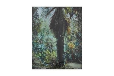 Lot 492 - GEOFF RHIND (b. 1940), abstract oil on card,...