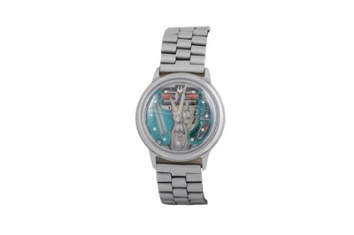 Lot 428 - A GENT'S VINTAGE STAINLESS STEEL BULOVA...