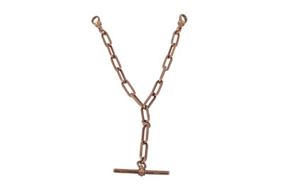Lot 4 - A VINTAGE 9CT ROSE GOLD TROMBONE LINK WATCH...