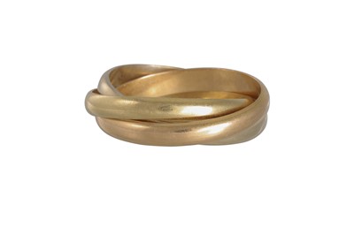 Lot 259 - AN 18CT FRENCH RUSSIAN WEDDING BAND, in three...