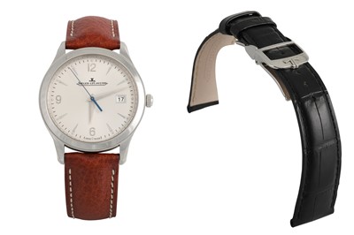 Lot 138 - A GENTS STAINLESS STEEL JAEGER LE COULTRE...