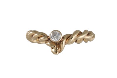 Lot 304 - A PAIR OF DIAMOND SOLITAIRE RINGS, V shaped,...