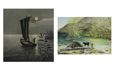 Lot 528 - MICHAEL MONAHAN, IRELAND 20TH CENTURY, 'Cattle...