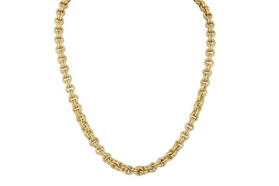 Lot 91 - AN 18CT GOLD NECKCHAIN, double belcher link,...