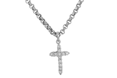 Lot 95 - A DIAMOND SET CROSS, the brilliant cut...