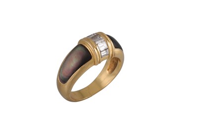 Lot 100 - A MAUBOUSSIN DIAMOND AND MOTHER OF PEARL RING,...