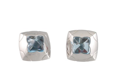 Lot 107 - A PAIR OF BULGARI PYRAMID EARRINGS, set with...