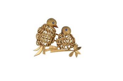 Lot 115 - A MID CENTURY HERMÈS BIRD BROOCH, comprising...