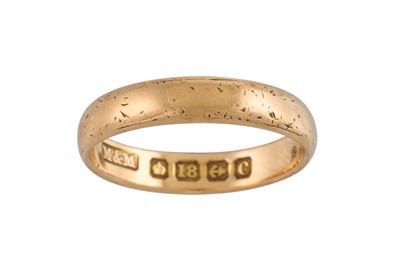 Lot 18 - THREE GOLD BAND RINGS, 2 x 18ct gold and 1 x...