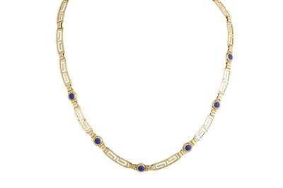 Lot 19 - A GREEK KEY DESIGN NECKLACE AND BRACELET, set...