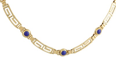 Lot 19 - A GREEK KEY DESIGN NECKLACE AND BRACELET, set...
