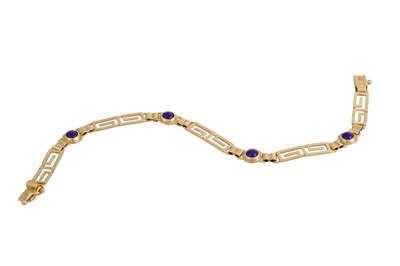 Lot 19 - A GREEK KEY DESIGN NECKLACE AND BRACELET, set...