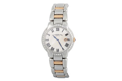 Lot 410 - A LADY'S RAYMOND WEIL WRIST WATCH, diamond set...