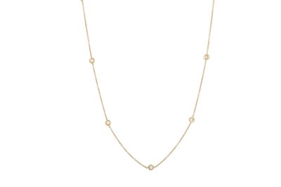 Lot 185 - A DIAMOND SET CHAIN, the brilliant cut collet...