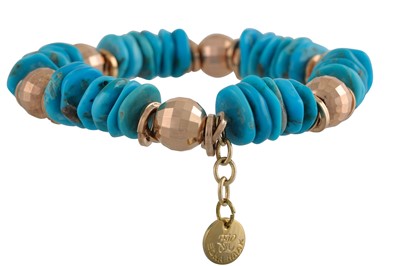 Lot 195 - A BEADED DRESS BRACELET, expandable form