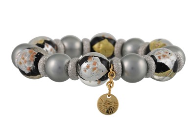 Lot 196 - A BEADED DRESS BRACELET, expandable form