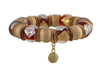 Lot 197 - A BEADED DRESS BRACELET, expandable form