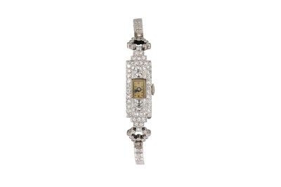 Lot 236 - AN ART DECO DIAMOND SET LADY'S COCKTAIL WRIST...