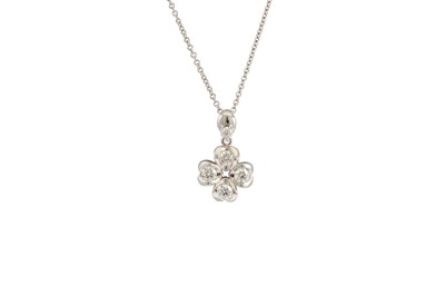 Lot 238 - A DIAMOND SET PENDANT, mounted in 18ct white...