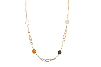 Lot 278 - A CHALCEDONY AND CARNELIAN NECKLACE, the...