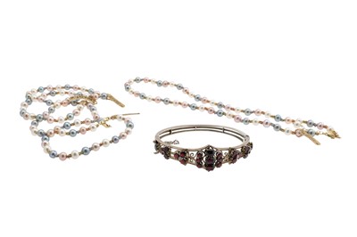 Lot 8 - A COLLECTION OF CULTURED PEARLS, with 14ct...